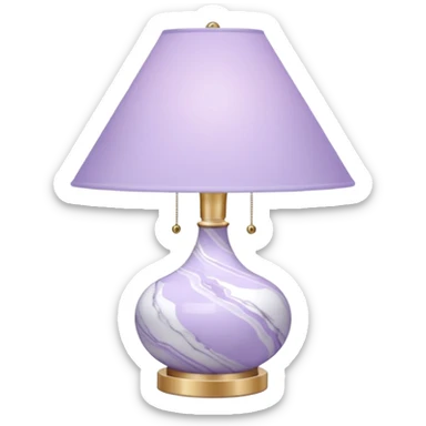 Lavender pastel purple and marble white aesthetic decoration lamp sticker