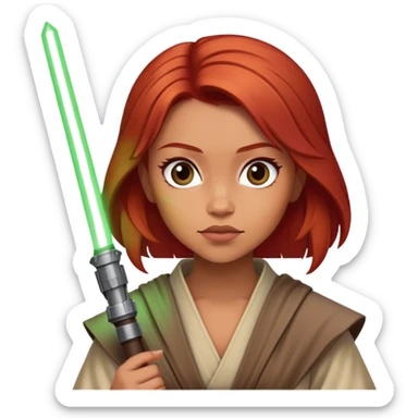 Star Wars Jedi Girl lighter skin red hair sticker
