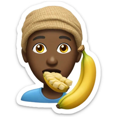 Une personne africaine qui mange du foutou banane sauce graine sticker