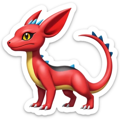 Cute Shiny Guilmon-Quilava-Salandit-Umbreon-Fakémon-hybrid-creature (full body)  sticker