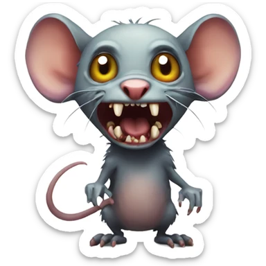 Scary zombie rats  sticker