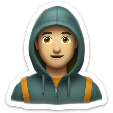 Un homme avec une cagoule sticker