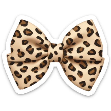 muted colours Leopard print bow sticker