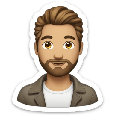designer with man bun and brown hairs sticker