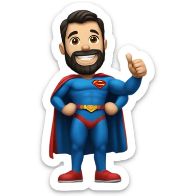 SUPERMAN WITH A BEARD GIVING A THUMBS UP sticker