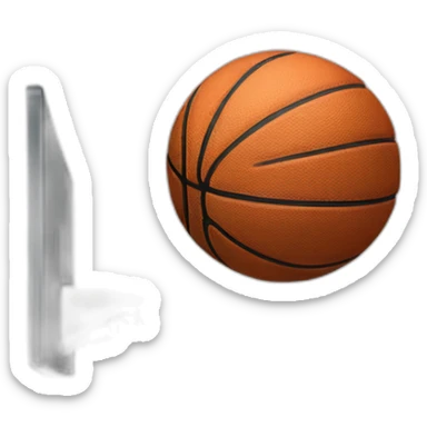 An basketball flying threw a basket sticker