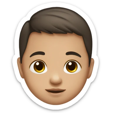 Newborn baby boy with straight dark brown hair  sticker