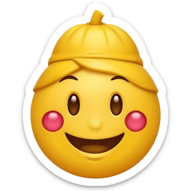 Emoji amarillo mordiéndose la uña (😊+💅) sticker