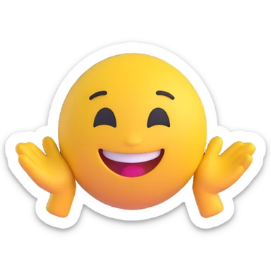 3D emoji of a joyful and expressive person in the 'Enjoy' style, inspired by reference photo sticker
