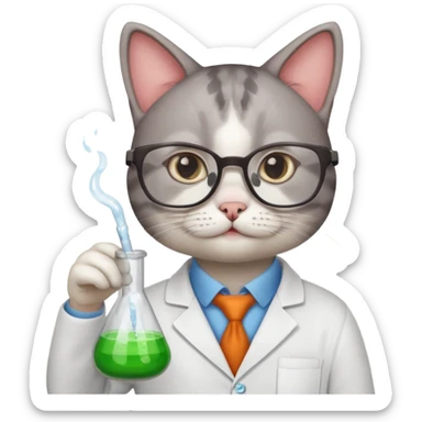 Chemist cat sticker