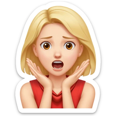 arms crossed hands around neck screaming girl sticker