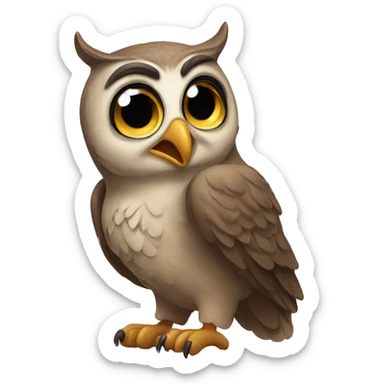 Owl sending kisses by hand sticker