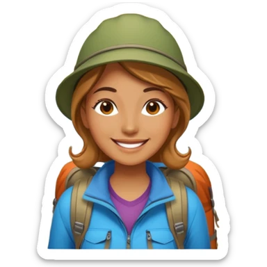 woman hiking in the woods in the sunshine sticker