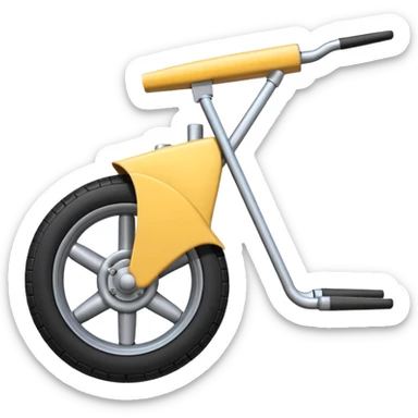 Emoji-style aircraft landing gear with a single wheel and strut, simplified design, clean lines, cartoon-like, isolated on white background, minimal shading sticker