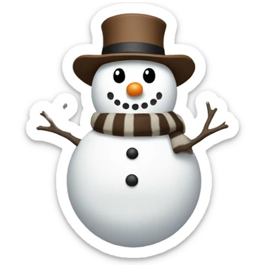 Brown and white asthetic snowman sticker