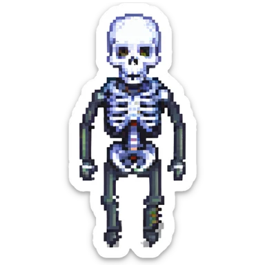 A surprised skeleton, version 3. sticker