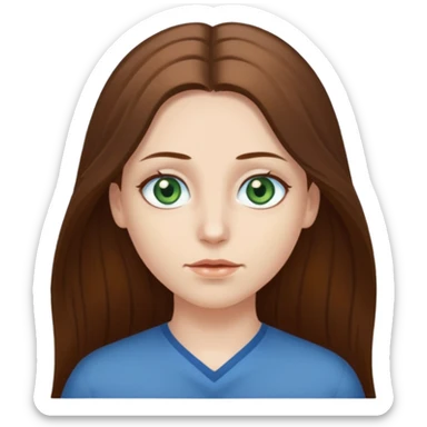 Im not pale but I'm whoite  I have greenish blue hazel eyes I have brown long hair middle part  sticker