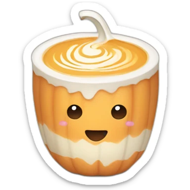 Cute latte coloured pumpkin sticker