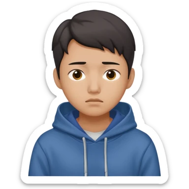 South Korean college student with a worried face (melange hoodie) sticker