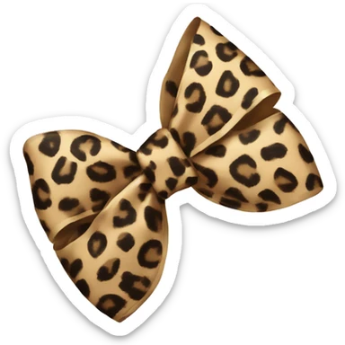 Leopard print present bow   sticker