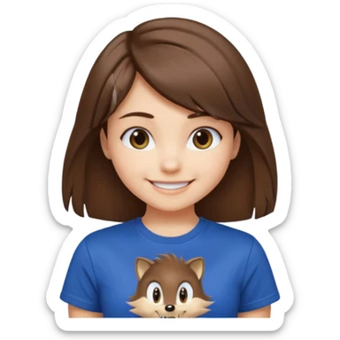 make a cute girl with medium hair and side bangs and sonic clothes  sticker