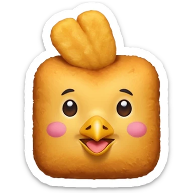 Make an emoji of a chicken nugget like the food, not the chicken, the food chicken nugget. sticker