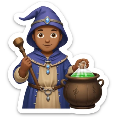 a potion brewer in medieval time sticker