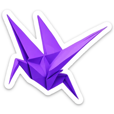Origami crane purple better  sticker