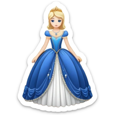 single character bowing or curtseying at a royal ball, with chandeliers in the background sticker