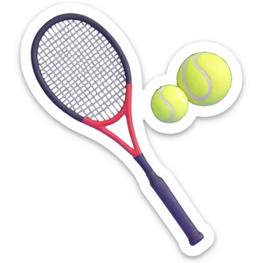 preppy tennis racket and ball sticker
