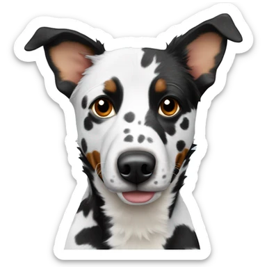 Black and white spotted Australian cattle dog no brown sticker
