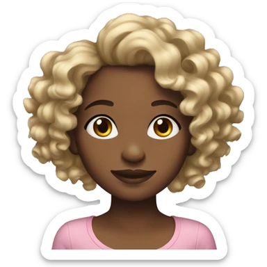 girl wearing heatless curls sticker