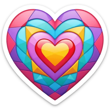 kaleidoscope heart sticker