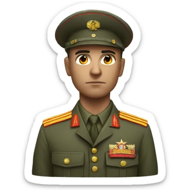 realistic ussr soldier serious with military takes sticker