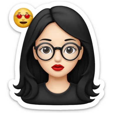 Genera emogis de 4 cuatro enfermeras de cabello negro largo, entre ellas que una tenga lentes y otra un lunar encima de los labios sticker