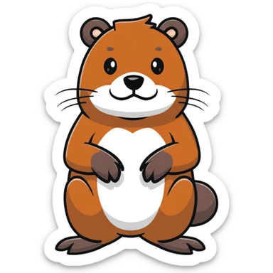 brutal beaver with a black beard sticker