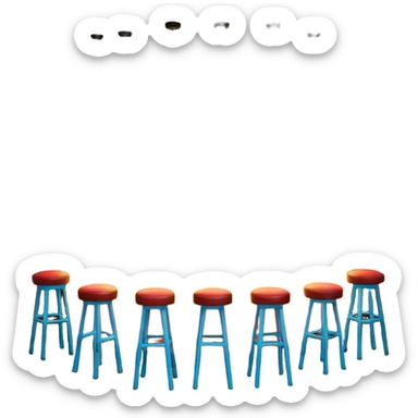 A 3D cartoon bar interior with a counter, glowing shelves of colorful bottles, tall stools, and hanging lights, warm ambient lighting, realistic reflections, Memoji-style. Photo Frame. Negative : Transparent. sticker
