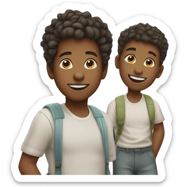 Family of 3 boys sticker