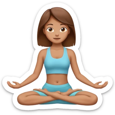 brown-haired girl doing yoga stretching sticker