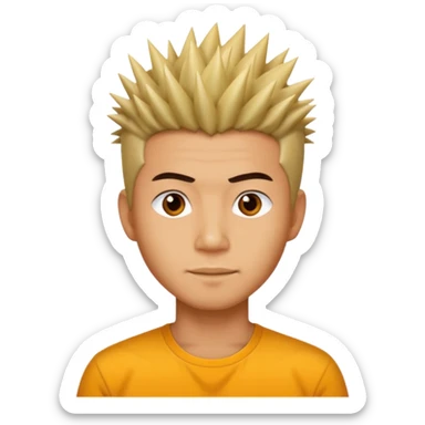Make it a vietnamese male with spiky hair sticker