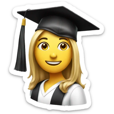 student with graduation hat sticker