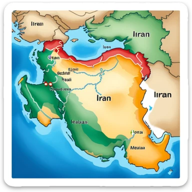 Map of iran sticker