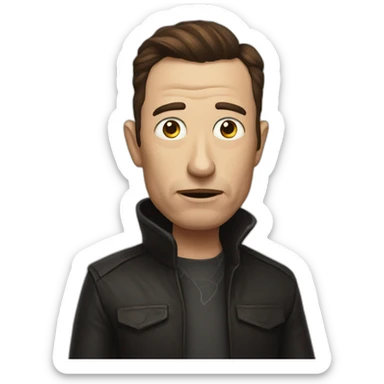 evil elon mush sticker