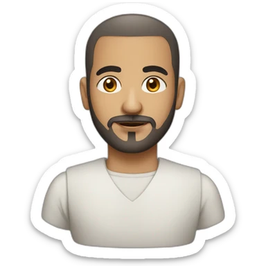 Arab man with shaved hair, goatee and light mustache  sticker