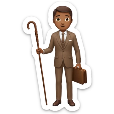 Give me a brown suit with stick  sticker