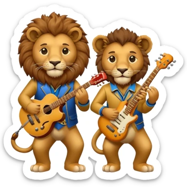 lion as Musicians sticker