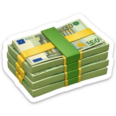 liasse de billet d'euro avec 200 500 aussi sticker