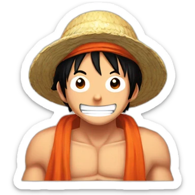 Luffy avec un bandeau orange sticker