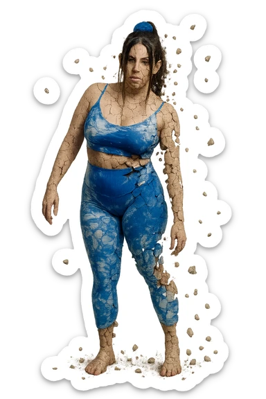 corpo come se si stesse sgretolando come se fosse rotto sticker