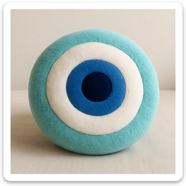 Evil eye 🧿 as a soft round plushie pillow  sticker